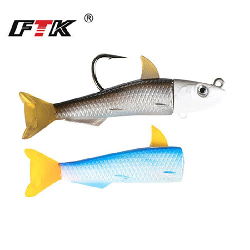 FTK Fish Type Lead Head Soft Fish 5.5cm10g 7.5cm25g 11cm 45G Road Sub-bait Crank Hook Artificial Soft Fish Bionic Bait