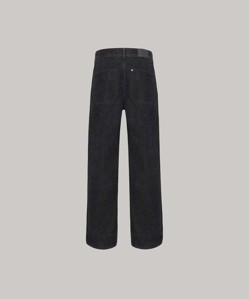Ainpeullanjin Velvet Denim Set-Up Pants (Black)