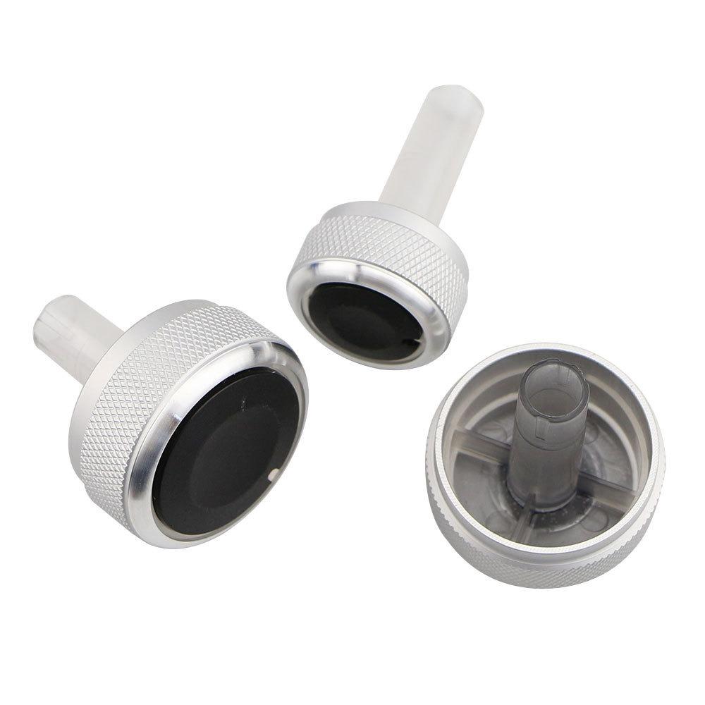 3Pcs Car Air Conditioning Knob Aluminum Alloy AC Heat Control Switch Car Air Conditioning Button Car AC Knob Auto Replacement