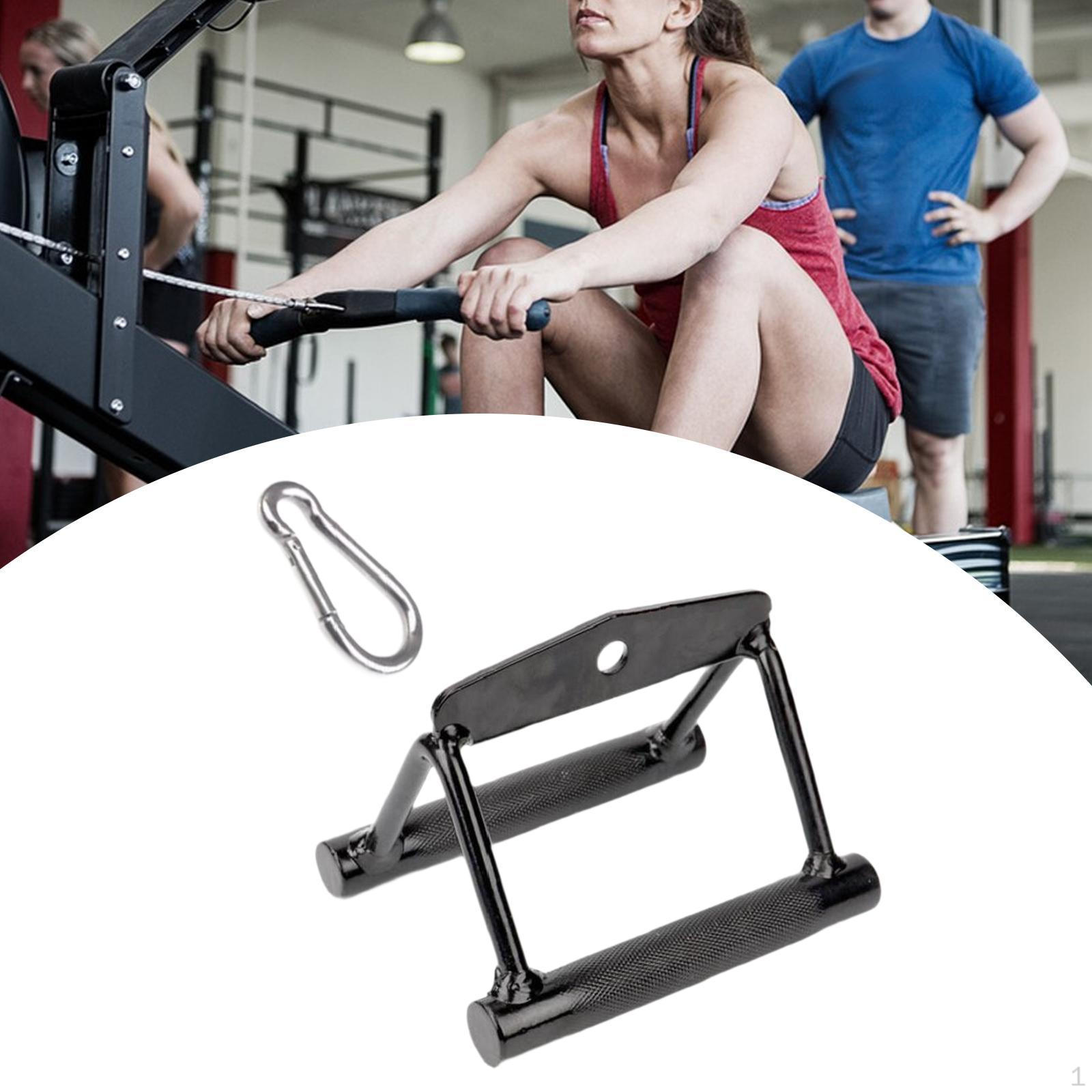 

Двойная D-образная рукоятка для крепления троса, штанга для пресса, тяга сидя, с крюком для тела Hollow Black