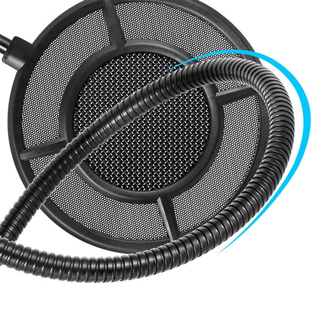 Double Layer Studio Microphone Pop Filter Flexible Wind Screen Sound Filter Shield for Broadcast Podcast Recording