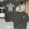 Men Summer Casual Short Sleeve T-Shirt with Front Back Turtle Print Regular Fit Round Neck Breathable
