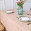 Cotton Geometric Plaid Jacquard Fabric Tablecloth Linen Rectangular Home Decoration Table Cover with Tassel for Banquet Party Nappe