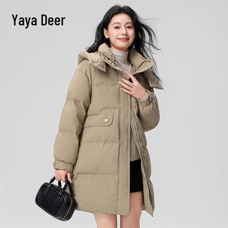 

Женский пуховик Yalu 2025 зимний толстый средней длины с капюшоном M