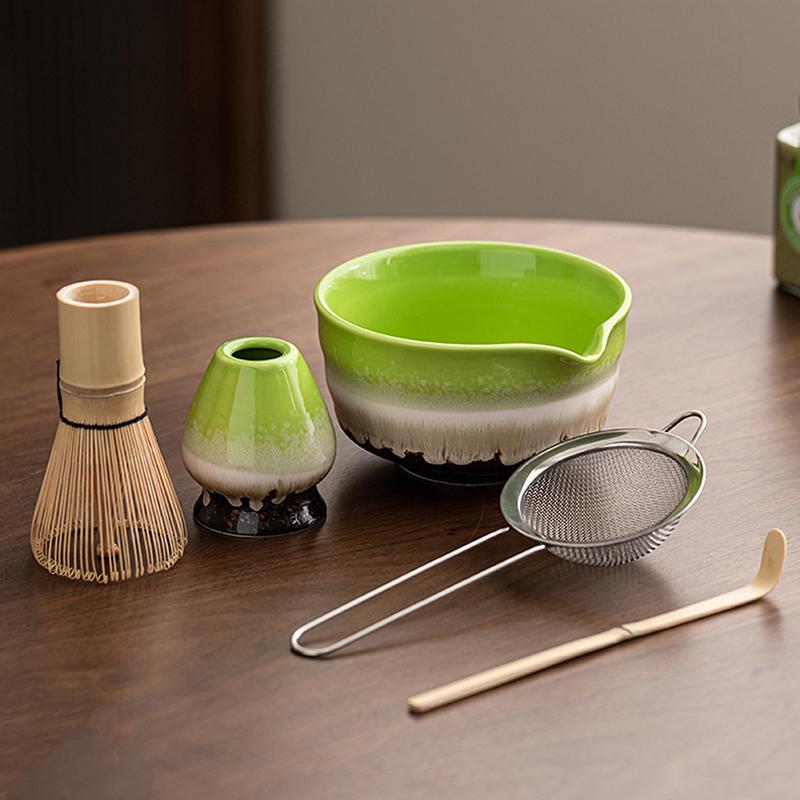 3/5Pcs Japanese Matcha Tea Set Matcha Bowl Bamboo Whisk Scoop Traditional Tea Making Kit Gift Box Kit