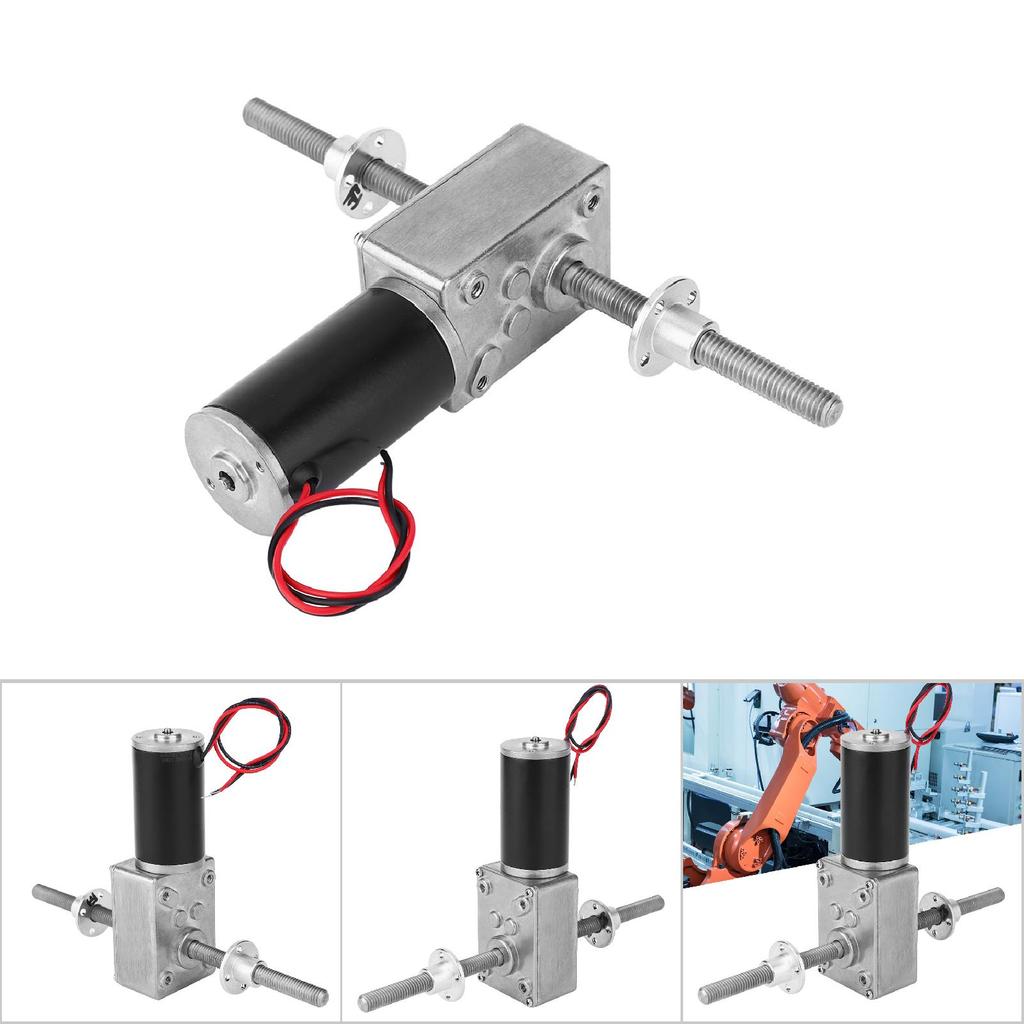 Worm Speed Reduction Motor Double Right Handed Coaxial M8 Shaft 2480 Gear Motor with Flange 24V(Speed Reduction Rate