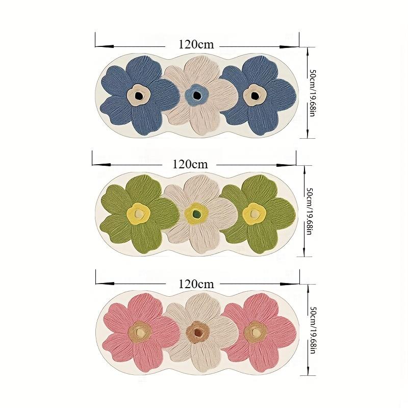 Imitation Velvet Sheep Cute Transparent Flower Mat, Soft Fluffy Mat At The Bedside, Light Luxury Living Room Decorative Mat, Non-Slip Mat