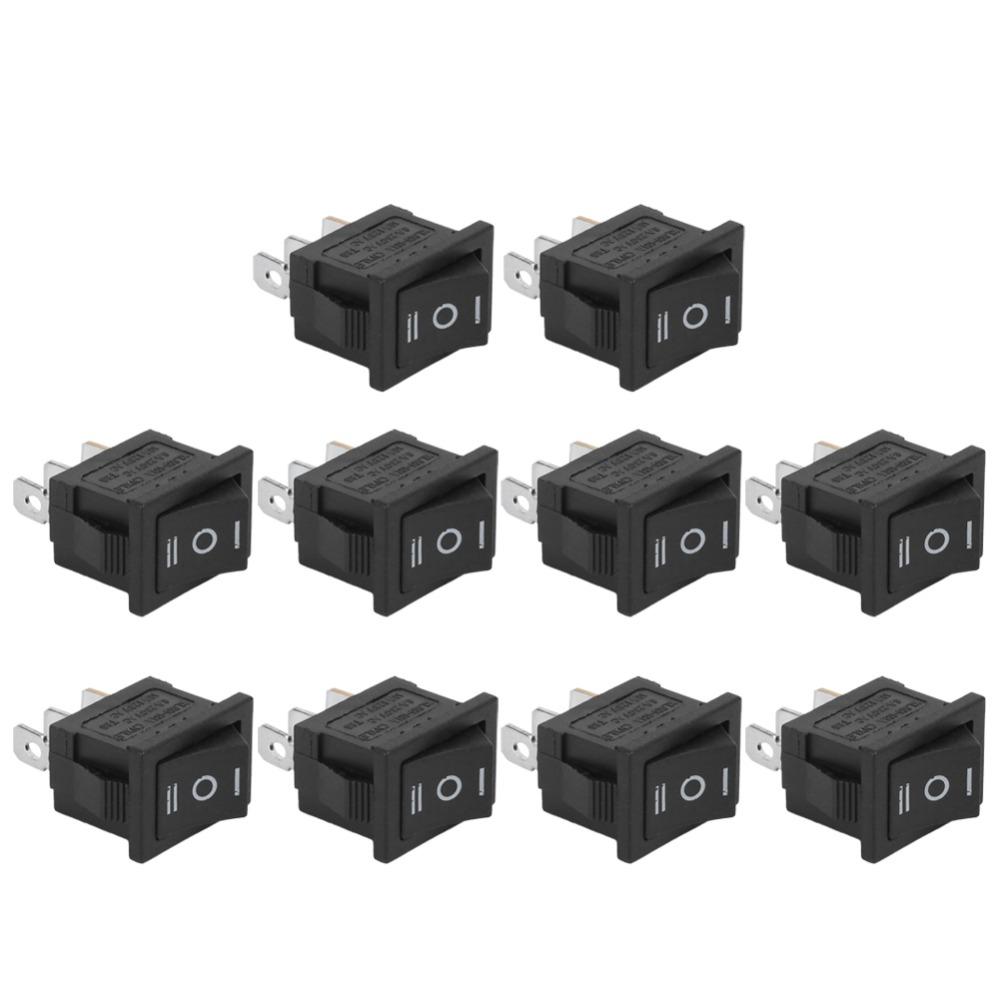 10Pcs KCD1 Boat Rocker Switch 3 Pin 3 Position Toggle ON-OFF-ON Mini Rocker Switch  Auto Toggle