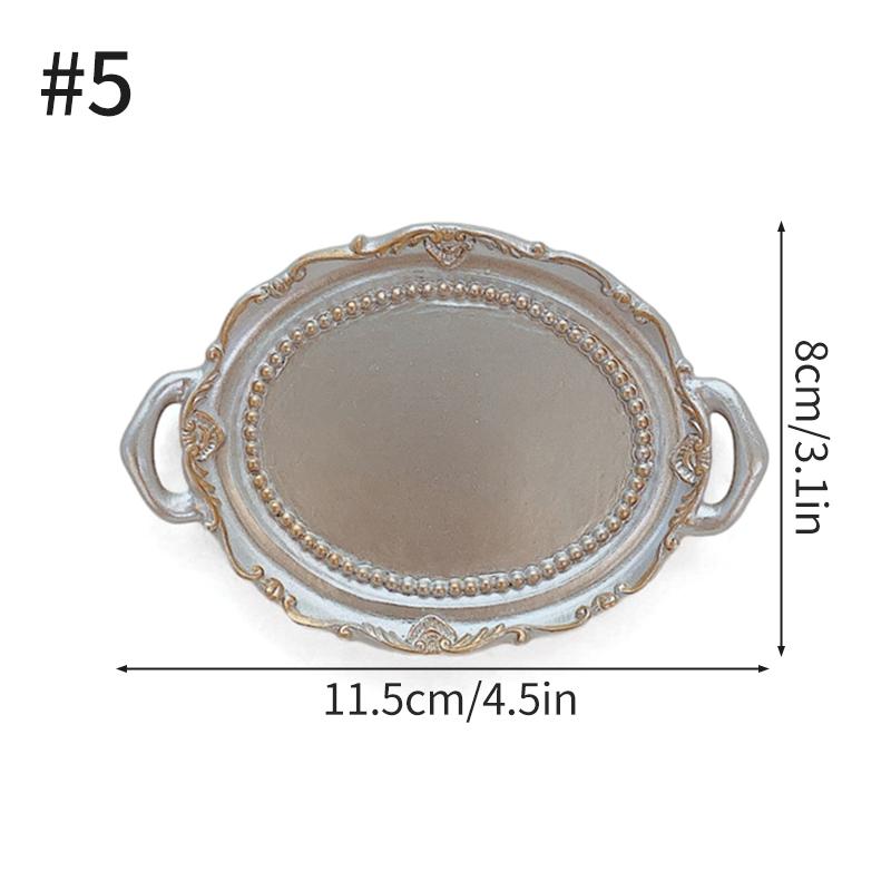 European Retro Storage Tray Resin Candle Jewelry Earrings Display Jewelry Storage Decoration Tray Resin Dish Plate Photo Props