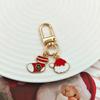 Festive Christmas Keychain: Metal Tree, Snowman & Santa Bag Charm – Stylish Small Gift
