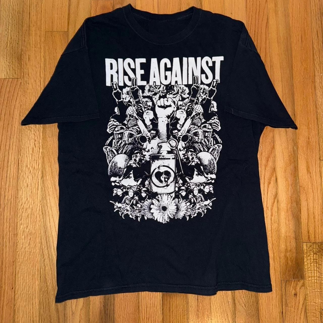 VTG Rise Against Band Album Heavy Cotton Black T Shirt Unisex TR947 L