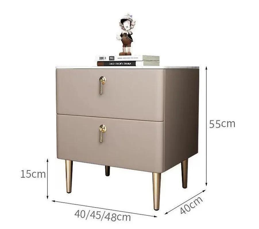 Einfache Moderne Nachtkonsolen aus Massivholz für Wohnmöbel Schiefer Nachttisch Nordisches Design Leichter Luxus Schlafzimmer Nachttisch