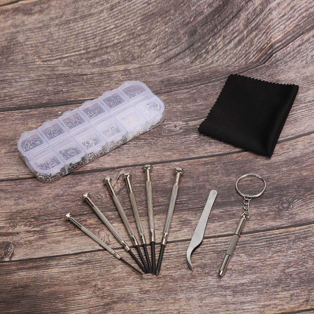 Screwdriver Tweezers Screw Nose Pad Optical Glasses Repairing Maintenance Kit
