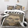 Skull King Queen Bettbezug Gothic Skelett Bettwäsche Set für Erwachsene Jugendliche Personalisiert Halloween Knochen Polyester Steppdeckenbezug