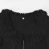 European and American Casual Fur Collar Zipper Knit Cardigan Sweater for Women