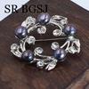 Luxury Jewelry 100% Genuine Natural Freshwater Pearl Wedding Micro-inlaid Zircon Coat Women All Match Accessories Pin Brooch