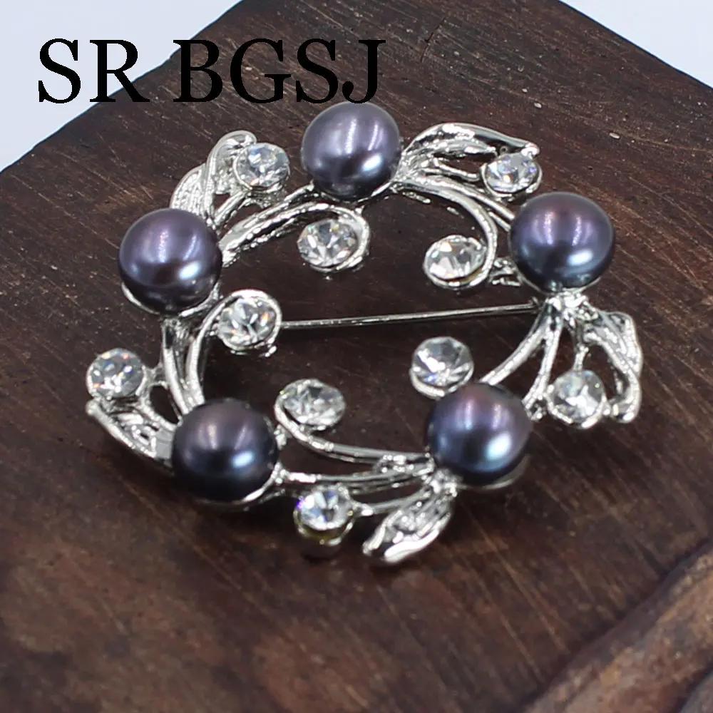 Luxury Jewelry 100% Genuine Natural Freshwater Pearl Wedding Micro-inlaid Zircon Coat Women All Match Accessories Pin Brooch