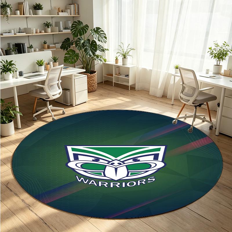 Wigan Warriors Printed Round Crystal Velvet Rug Soft Non Slip Floor Carpet For Bedroom Holiday Gift
