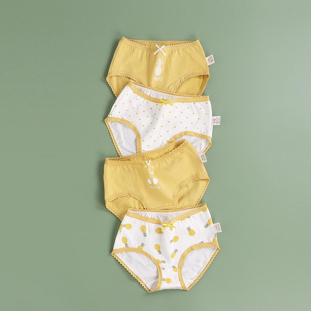 Girls' A-Class Pure Cotton Cartoon Briefs - Korean Style Antibacterial Underwear for Medium and Large Children
