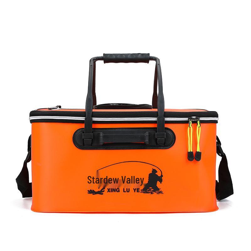 Collapsible EVA Fish Bucket with Strap - Multifunctional and Thickened Design with Built-in Keepnet
