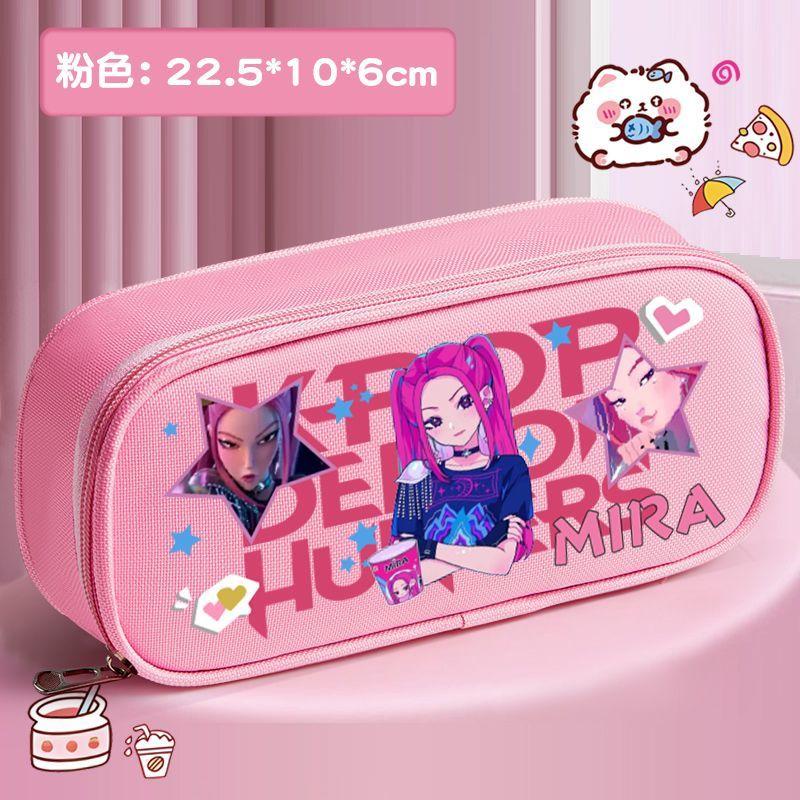 

Пенал Kpop Witch Hunt Group, Детский канцелярский бокс, Большой трехслойный пенал из ткани Оксфорд с мультяшным рисунком