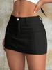 Rose Beauty A WomenY2K Street Solid Seam Detail Stretchy High Waist Denim Mini Skirt Casual Slimming Jeans Skirts