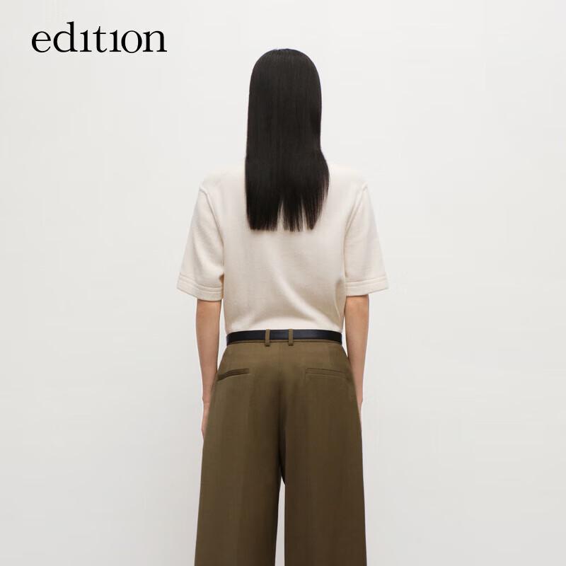 Edition Women's Pure Cashmere Round Neck Short Sleeve Knitted T-Shirt