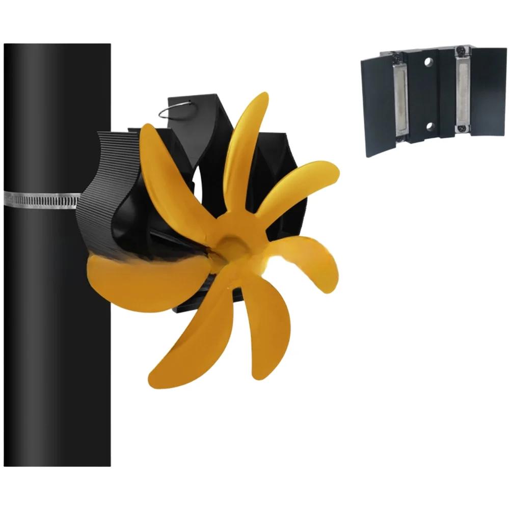 

1 шт. Вентилятор для камина 203 CFM Магнитное крепление-Настенный вентилятор для печи для дровяного камина Тепловой привод Запчасти 180*130*180мм золотистый