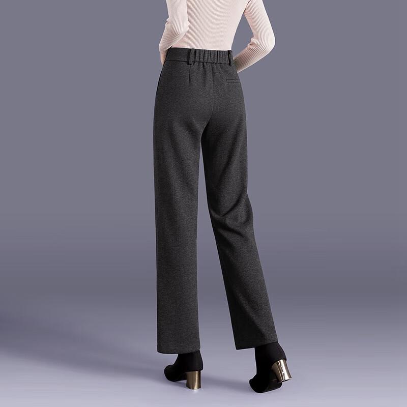 Women's Professional Straight-Leg Wool Blend Trousers