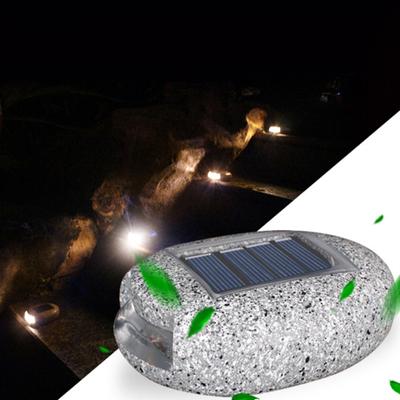 Vattentät markmonterad stenform harts Solar LED-ljus utomhus trädgårdsdekor