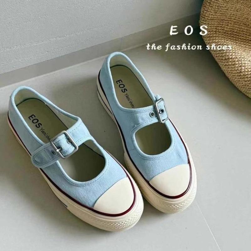 Fashion 2025 New Summer Platform Mary Canvas Shoes Versatile Athletic Casual Shoes