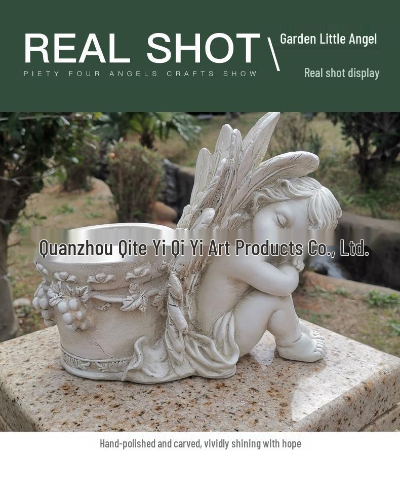 European Creative Angel Flower Pot for Succulents - Outdoor Garden Resin Sculpture Ornament