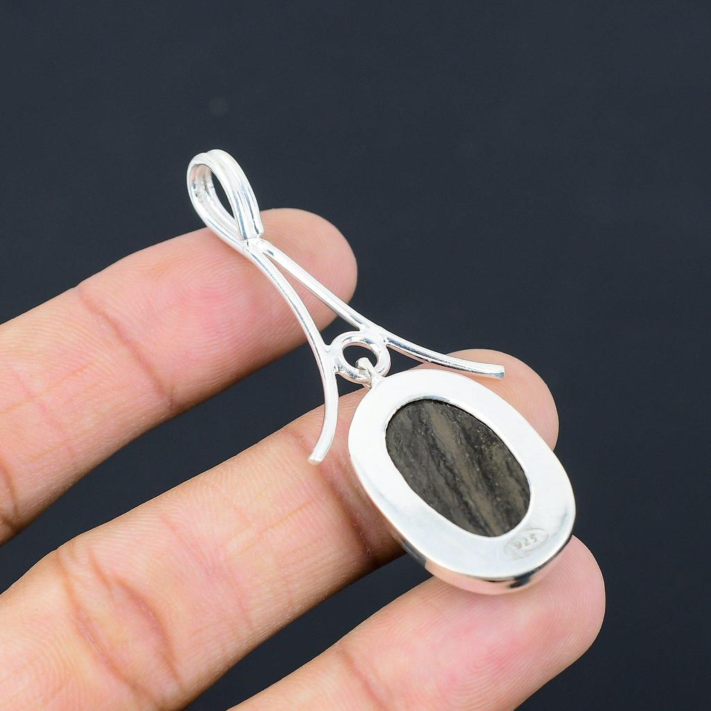 Sisters Day Sale 925 Sterling Silver Natural Honey Dendrite Opal Elegant Pendant