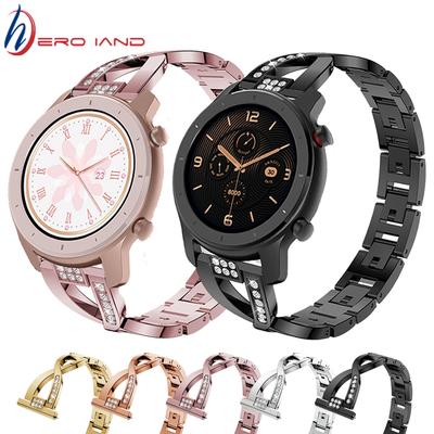 20mm Fashion Bracelet for Huami Amazfit GTR 42mm GTS 3 2 2S Women Band with Rhinestone for Samsung Galaxy Watch Active 2 42mm