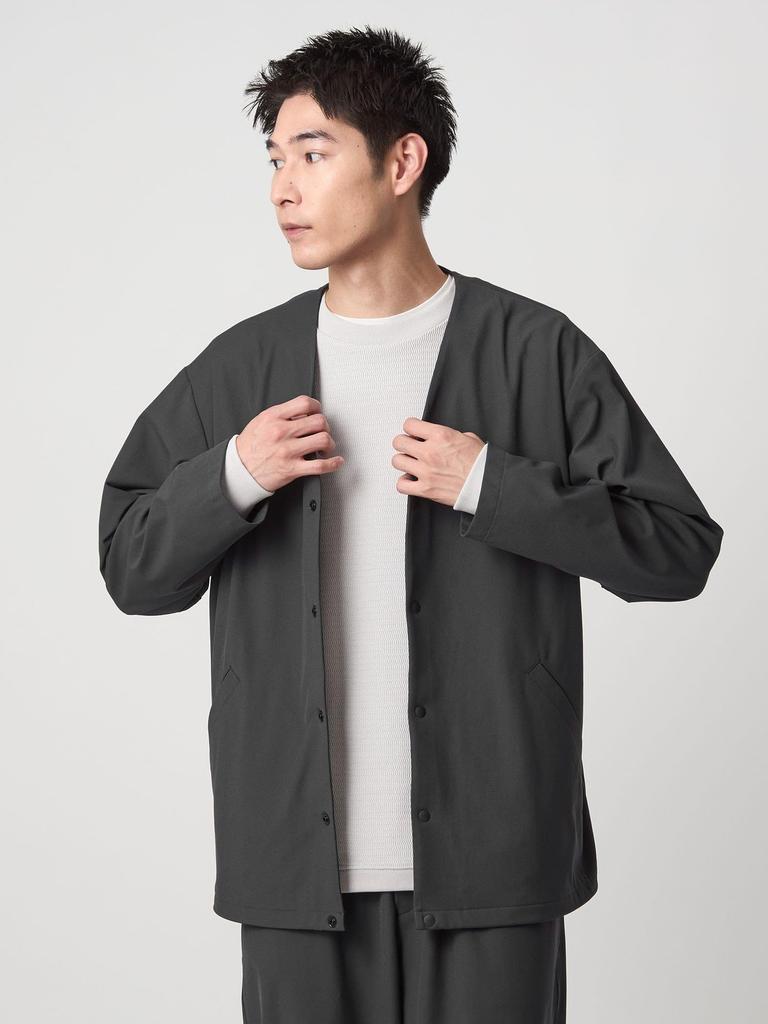 [United Arrows Green Label Relaxing] FREELITCH Collarless Cardigan - Stretch - 32261790124 0930 BLACK(09) S