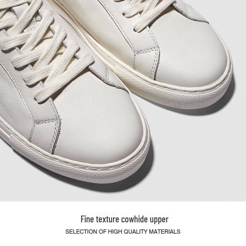 HAUT TON Men's Leather Casual White Skate Shoes XB340