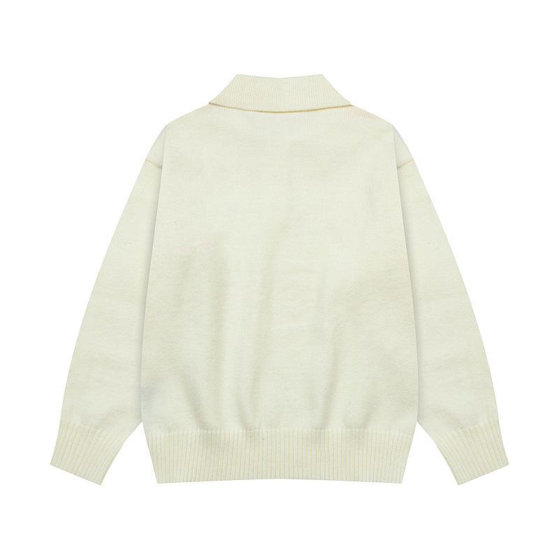 2025 Herbst/Winter Unisex Locker Gestrickter Pullover mit Herzstickerei Langarm-Oberteil