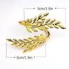 6/12PCSGold Wheat Napkin Ring Metal Leaf Holder for Harvest Festival Fall Thanksgiving Dinner Party Table Decoration Accessories