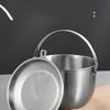 Stainless Steel Lard Storage Pot with Lid and Handle