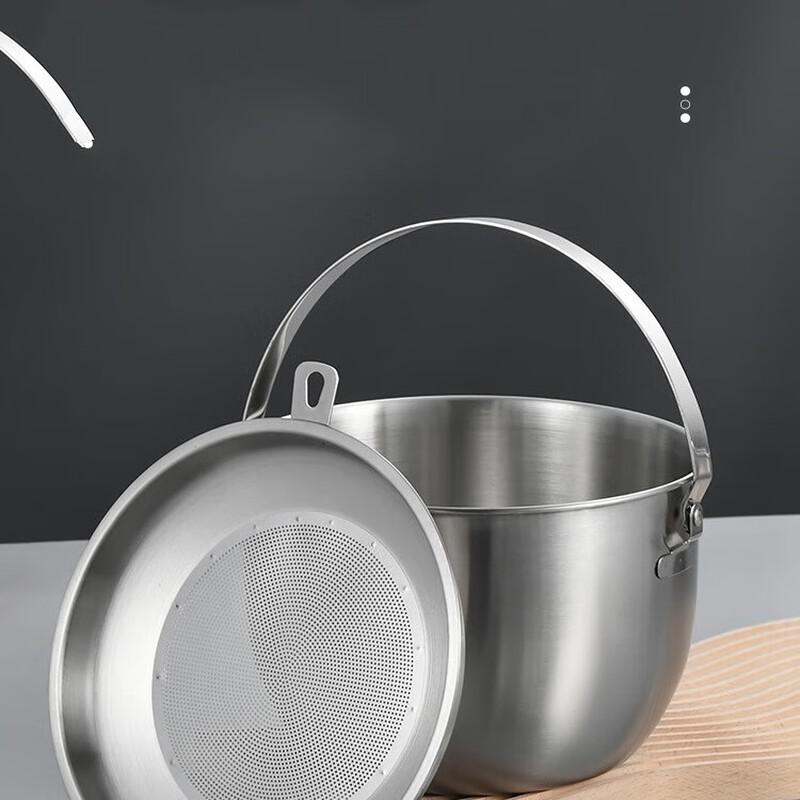 Stainless Steel Lard Storage Pot with Lid and Handle