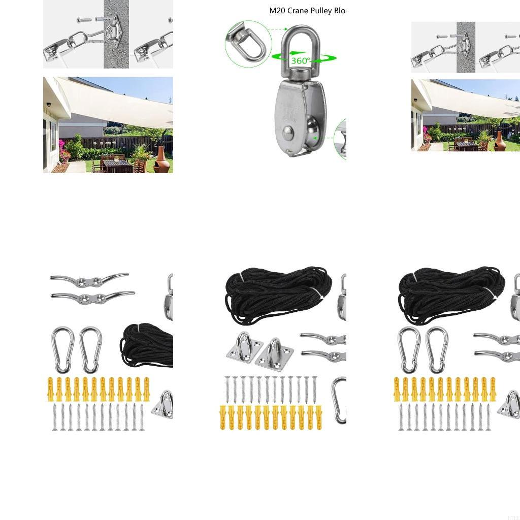 

H7EE Блок талрепа M20 для важких навантажень з нержавіючої сталі 304, підходить для вантажопідйомних робіт, промислових складів, вантажопідйому, вантажопідйомність 50 кг China Mainland
