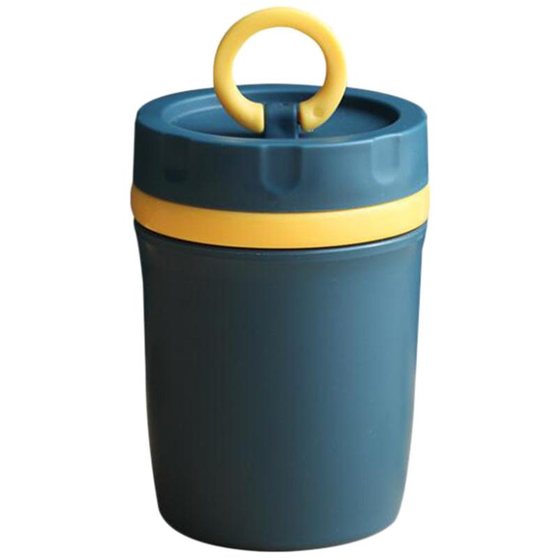 Navy Blue 1Pcs Lovely Beverage Cup Anti-Leak ulated Practical High-Quality Food-Grade Safe Use Easy Open Rope Design Perfect