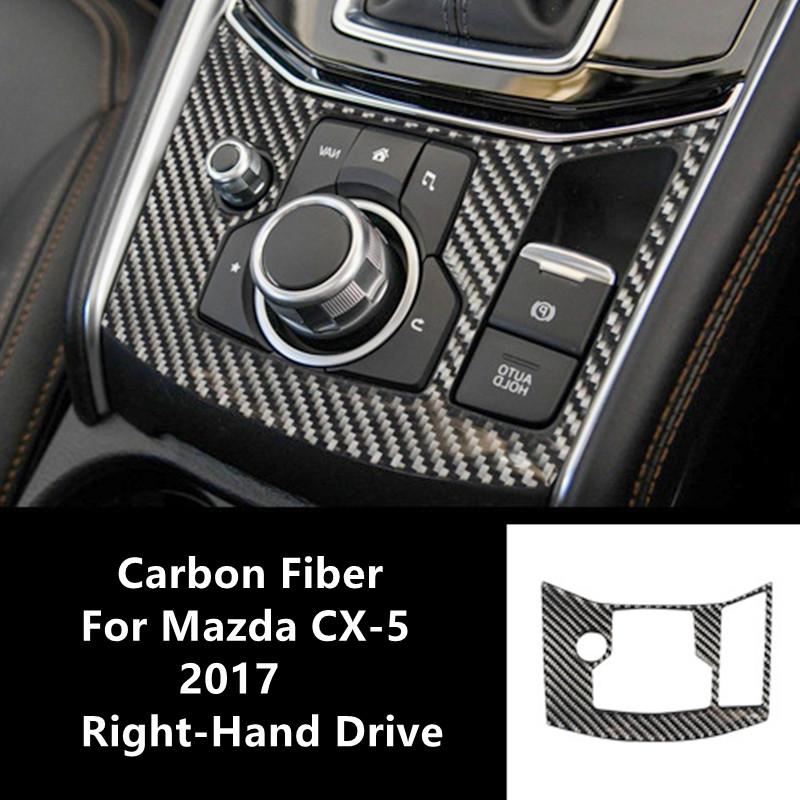 Car Gear Shift Panel Handbrake Panel Decorative Cover Trim Strips Carbon Fiber Stickers For Mazda CX-5 Car Interior