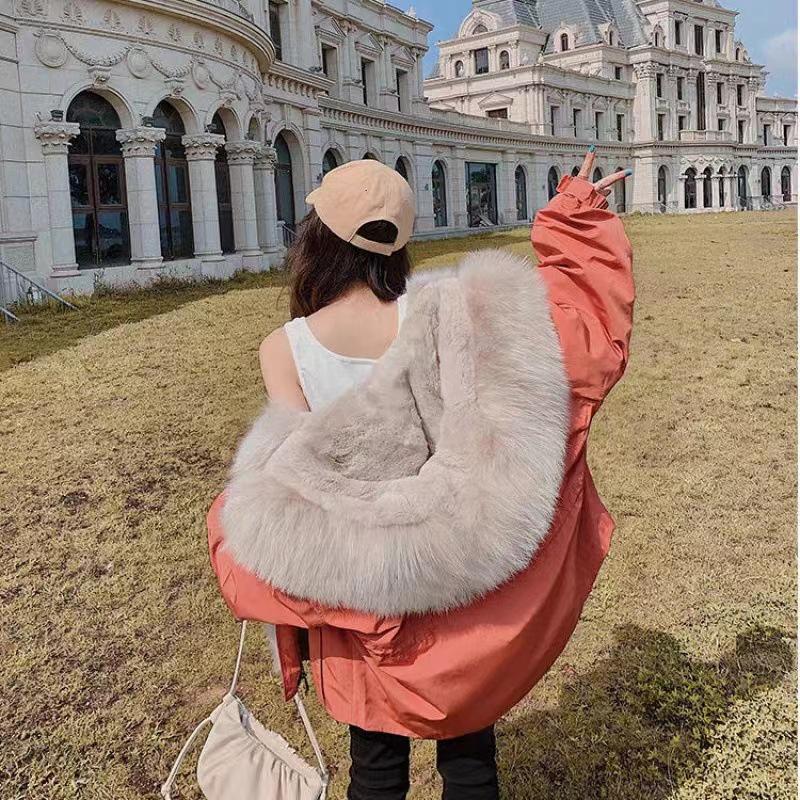 

Жіноча коротка шуба з хутра лисиці та норки, підкладка зі шкіри, знімна, 2022 S