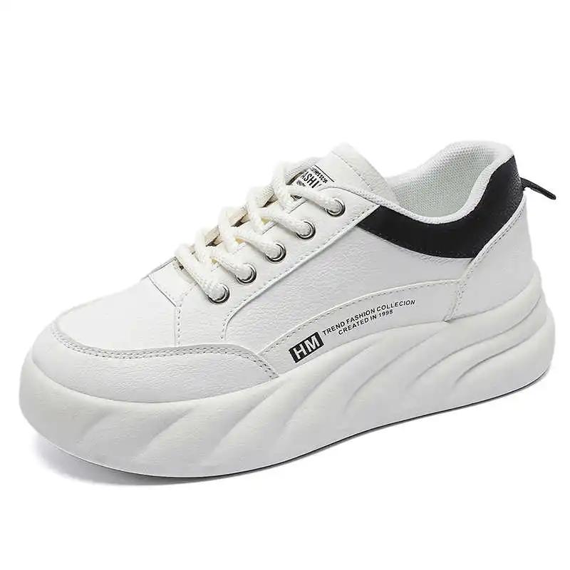 Fashion Rubber Sole PU Leather Womens Summer Moccasins Casual Ladies Shoes On Sale Black White Sneakers Sports Unusual Visitors