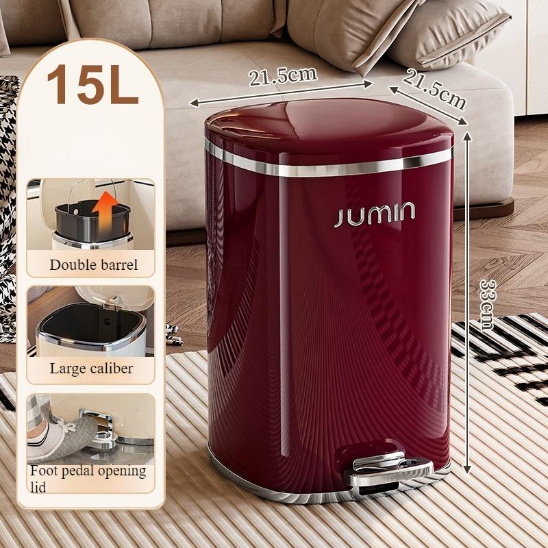 Pedal Trash Can Bathroom Litter Bins Kitchen Luxury Food Waste Disposal Bin Living Room Large Storage Garbage Can Accessories