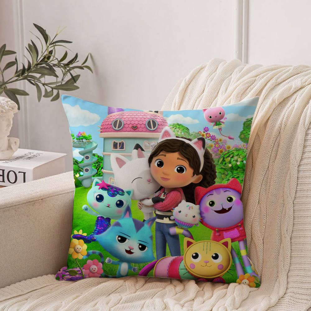G-Gabbys Dollhouse Pillow Case Home Decor Throw For Sofa Bed Car Room Decor Gift Idea 12x12Inch
