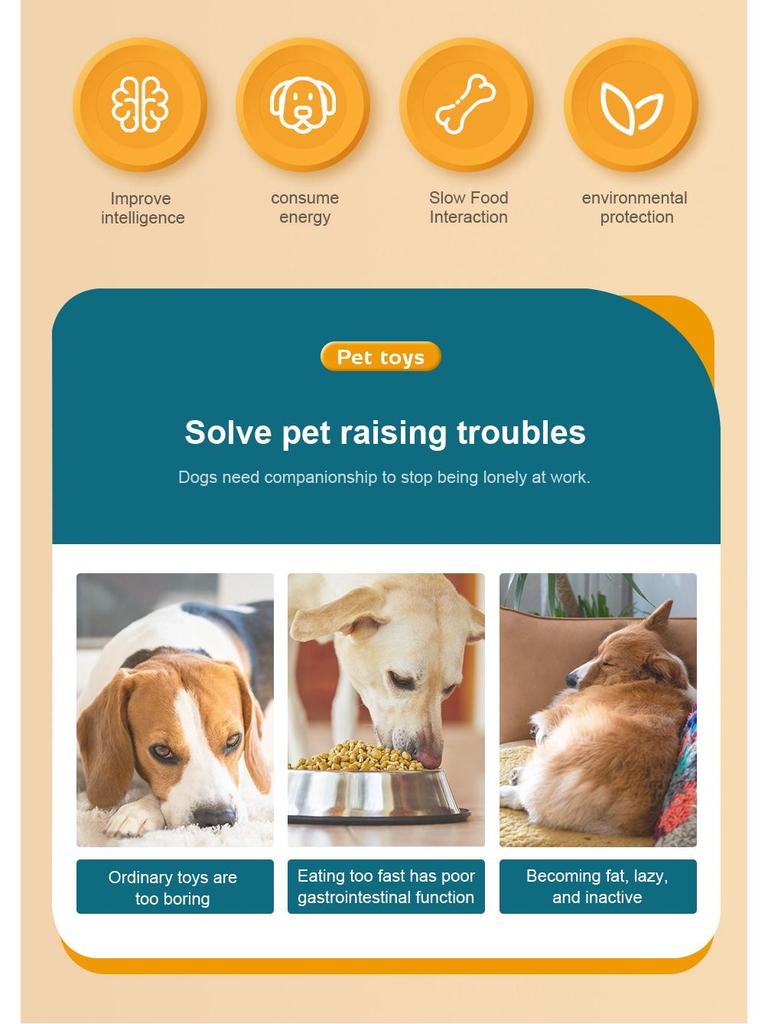 Hrănitor Lent Interactiv pentru Animale de Companie: Bol anti-sufocare, anti-alunecare pentru câini și pisici, jucărie pentru dresaj canin