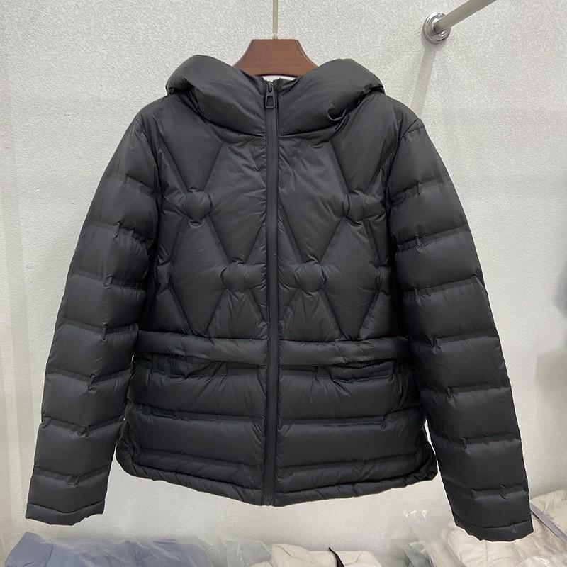 Leichte Damen-Daunenjacke mit Kapuze Kurzer Warmer Wintermantel Lässige Stilvolle Oberbekleidung