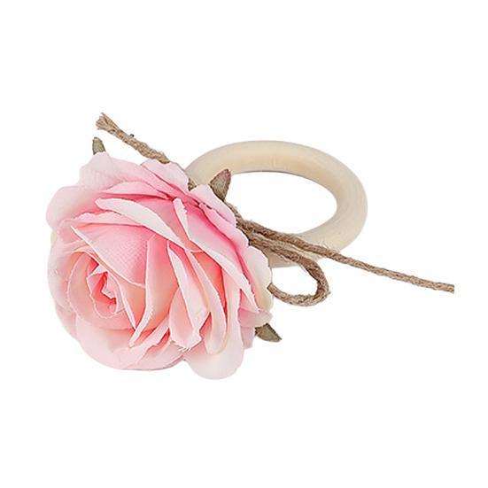 Artificial Rose Napkin Ring Farmhouse Rustic Jute Rope Fake Flower Dinner Napkin Holder Birthday Wedding Party Table Decoration